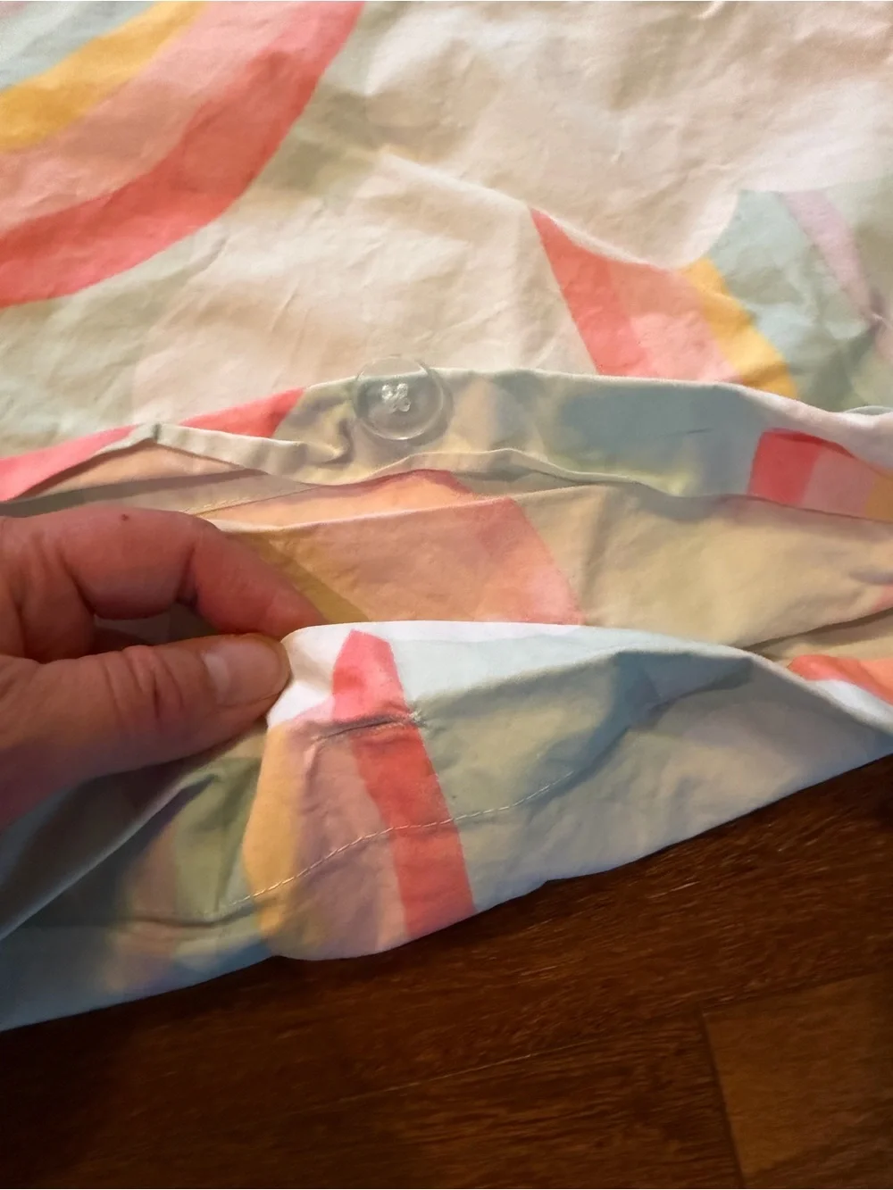 Pottery Barn Kids Mint Duvet Cover with Pastel Rainbow Arches